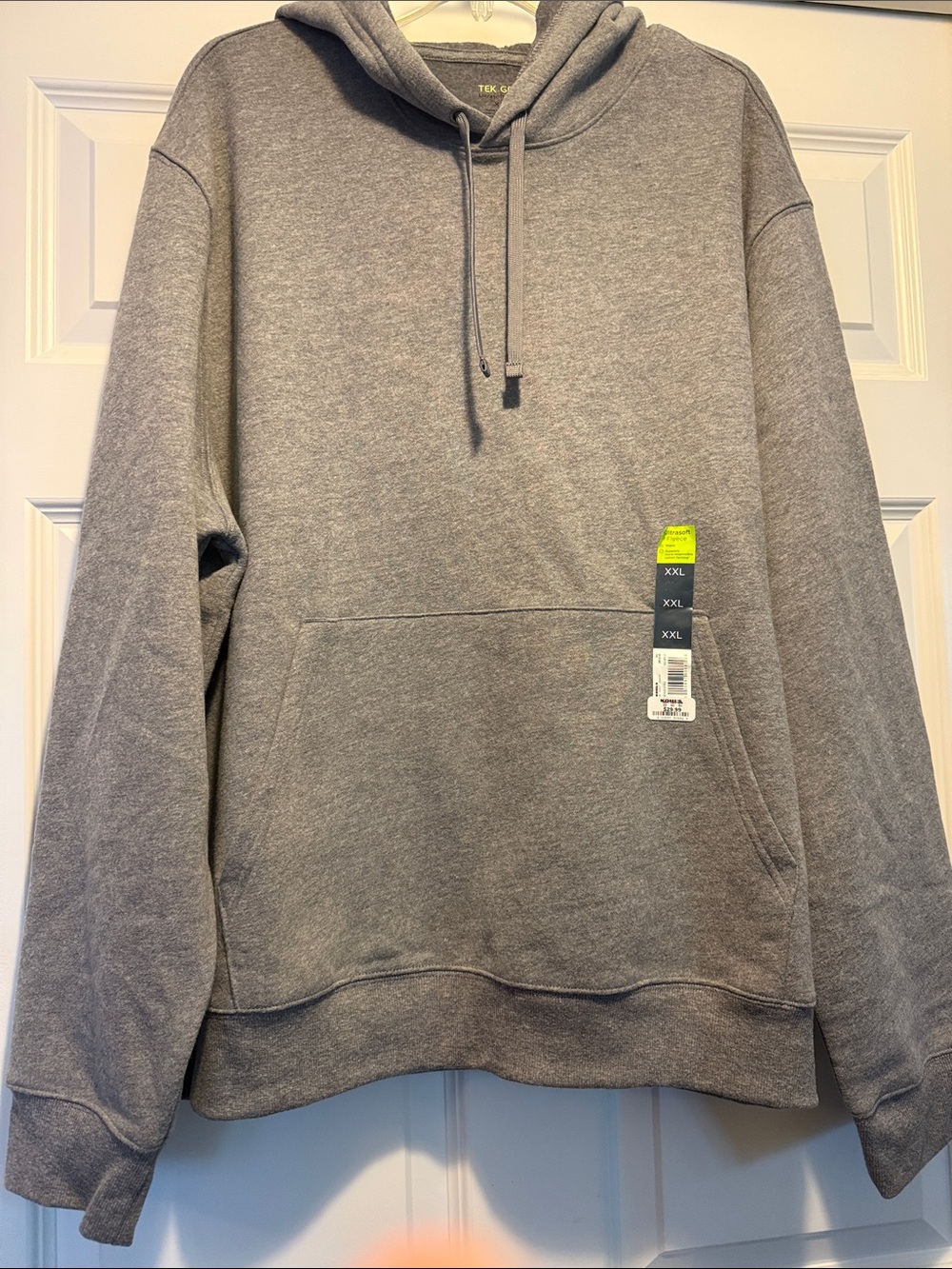 tek gear Gray Hooded Pullover Sweatshirt Ultrasoft Fleece Size XXL NWT